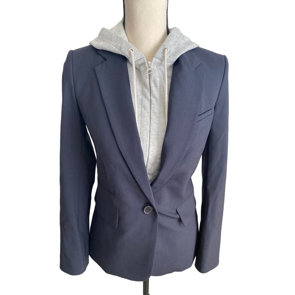 Veronica Beard Wool Navy Classic Dickey Blazer Jacket Hoodie Dickey Set Size XS - Picture 3 of 9